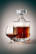 Brandy Glass and bottle. Object with clipping path Brandy Glass and bottle. Object with clipping path