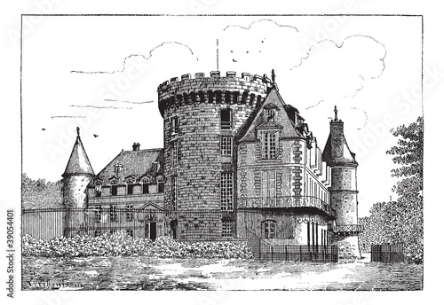 Vector: Chateau of Rambouillet, vintage engraving. Chateau of Rambouillet, vintage engraving.