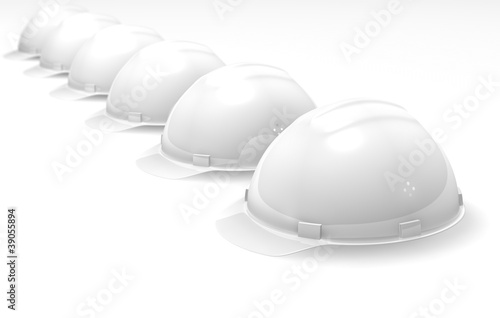 Illustration: Helmets on a white background Helmets on a white background