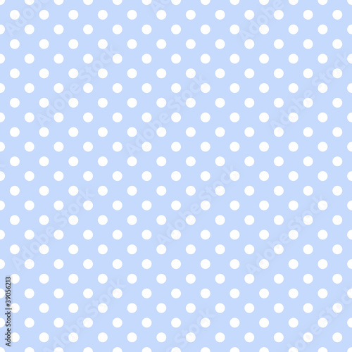 Illustration: Seamless Baby Blue & White Polkadot Background Seamless Baby Blue & White Polkadot Background