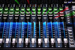 Photo: Main Mixer Board of Sound System with Zoom Burst Light Main Mixer Board of Sound System with Zoom Burst Light
