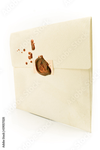 Photo: Wax seal on a letter Wax seal on a letter