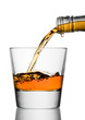 whiskey being poured into a glass