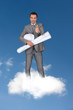 Photo : White Fluffy Cloud Against Blue Sky White Fluffy Cloud Against Blue Sky