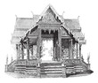Hall of Siam, vintage engraving.