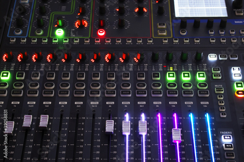 Photo: Sound Mixer System with Light on Operating Sound Mixer System with Light on Operating