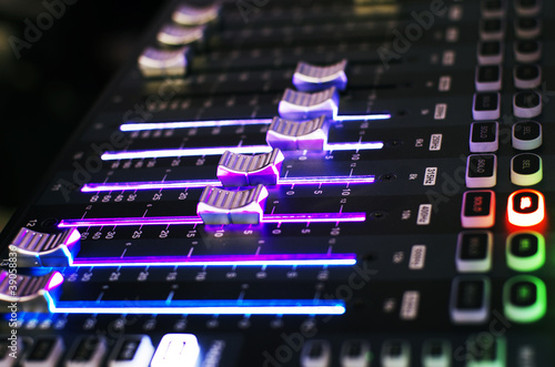 Photo: Slider of Sound Mixer with Light Slider of Sound Mixer with Light