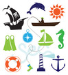 Set of sea icons