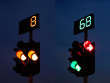 Traffic Light with Counter at Night