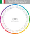 2013 Type-1 Italian circle calendar on white