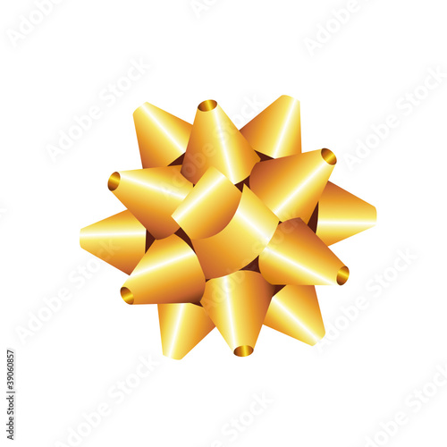 Vektor: Goldene Geschenkschleife gebunden Goldene Geschenkschleife gebunden