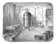 Beer pumps vintage engraving