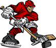 Cartoon Hockey Player Skating Vector