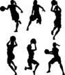 Basketball Female Women Silhouettes