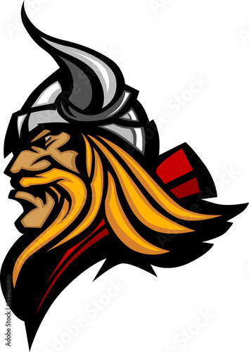 Vector: Viking Mascot Vector Profile with Horned Helmet Viking Mascot Vector Profile with Horned Helmet