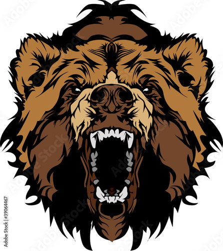 Vector: Grizzly Bear Mascot Head Vector Graphic Grizzly Bear Mascot Head Vector Graphic