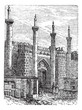 Vektor: Tehran. -Former South Gate, vintage engraving. Tehran. -Former South Gate, vintage engraving.