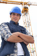 Foto: Foreman stood in-front of crane Foreman stood in-front of crane