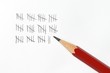 Strichliste und Bleistift