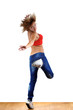 woman modern dancer in ballroom
