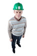 Young worker with protection helmet