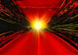 speed road shined with a sunlight