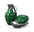 Two mk-2 hand grenade isolated on white - 3d render