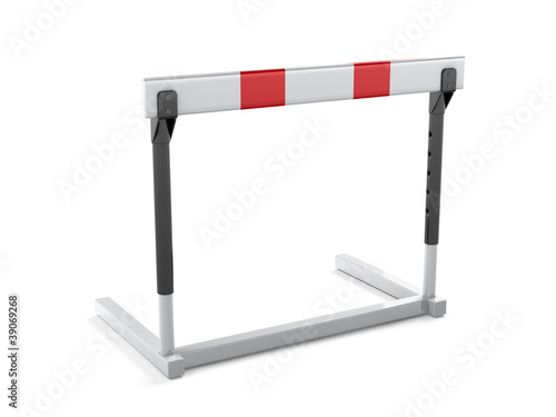 Illustration: Athletics hurdle isolated on white background - 3d render Athletics hurdle isolated on white background - 3d render