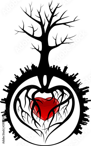 Vector: Tree with Heart Tree with Heart