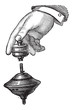 Mechanical Buzzing Top, vintage engraving