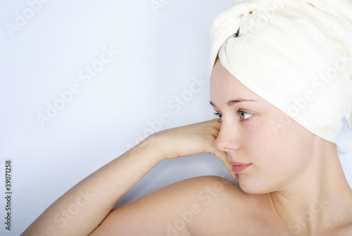 Photo: beautiful girl in towel beautiful girl in towel