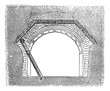 Concrete Tunnel, vintage engraving