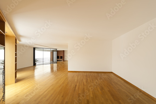 Photo: beautiful apartment, interior, empty room with windows beautiful apartment, interior, empty room with windows