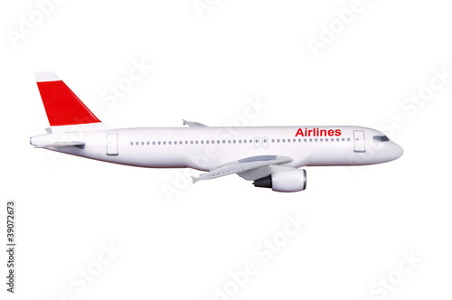 Photo: commercial plane model isolated on white commercial plane model isolated on white