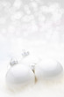 White Christmas Babules with bokeh background