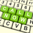 Call Now Computer Keys In Green For Helpdesk Or Assistance