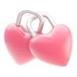 Two linked heart shaped locks isolated Two linked heart shaped locks isolated