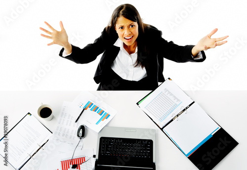 Photo: stressed businesswoman stressed businesswoman