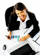 happy working woman