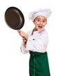 Angry cookee chief threaten by pan Angry cookee chief threaten by pan