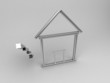 simbolo icona casa 3d classificazione energetica alluminio
