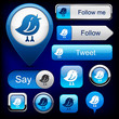 Bird high-detailed modern buttons.