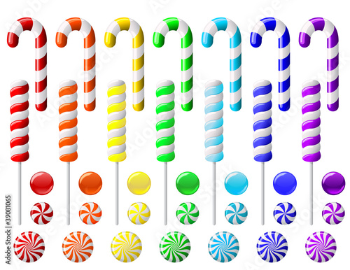 Vector: Delicious colorful lollipop collection Delicious colorful lollipop collection