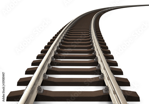 Illustration: Curved railroad track Curved railroad track