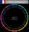 2013 Type-1 French circle calendar on black