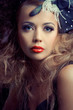 Photo: Beautiful fashion model, classic retro style look, studio portra Beautiful fashion model, classic retro style look, studio portra