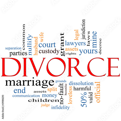 Illustration: Divorce Word Cloud Concept Divorce Word Cloud Concept