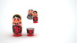 Russian dolls - matryoshka are arranged in a row