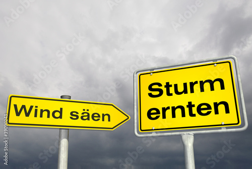 Illustration: Wer Wind sät wird Sturm ernten Wer Wind sät wird Sturm ernten