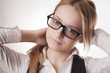 Cute girl wearing glasses